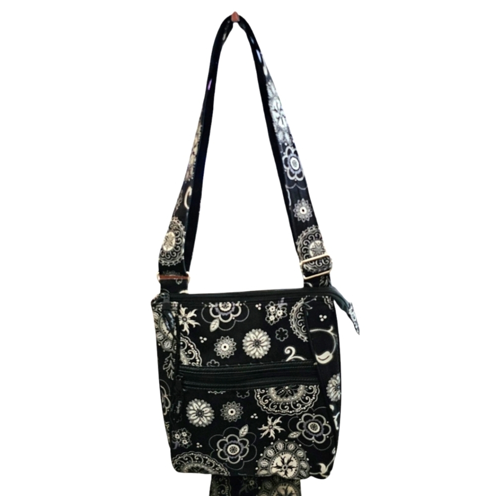 Thirty One Black And White Organizing Crossbody Bag